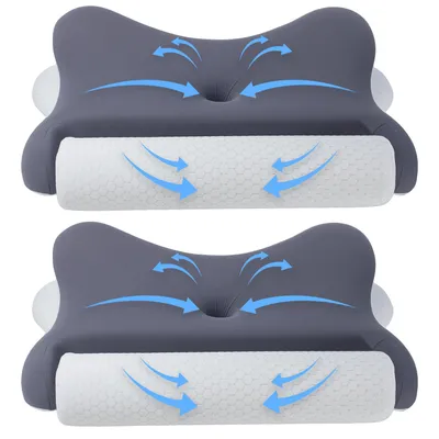 Produktbild von Kopfkissen, 2 in 1 Nackenstützkissen, Ergonomisches Schlafkissen Kissen vom ® und CertiPUR Getestet, für Seiten Rücken & Bauchschläfer