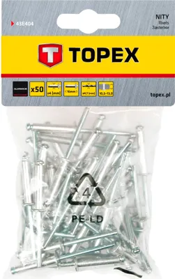 Produktbild von 50x TOPEX Niet 43E404 4mm 16mm Aluminium