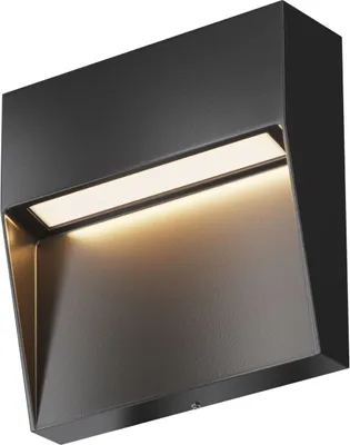 Obrázek produktu pro Venkovní nástěnné svítidlo LED hliníkové IP54 černé čtvercové teplé bílé světlo 3000 K 100 lm Moderní venkovní nástěnné svítidlo