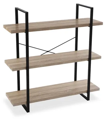 Bücherregal 3 Ablagen 104x100x33 cm Holz Metall Braun