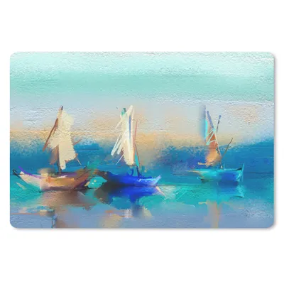 Produktbild von MuchoWow® Schreibtischunterlage Gemälde - Ölfarbe - Boot - Abstrakt 60x40 cm - XXL Mauspad - Großes Mauspad
