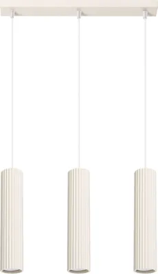 Obrázek produktu pro Minimalistické závěsné svítidlo, krémová barva, hliník, kuchyň, patice GU10, 45 cm, výška nastavitelná, vhodné nad jídelní stůl