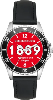 Produktbild von KIESENBERG Herrenuhr Armbanduhr Regensburg Geschenk Fan Artikel Zubehör Fanartikel Analog Quartz Uhr L-21217