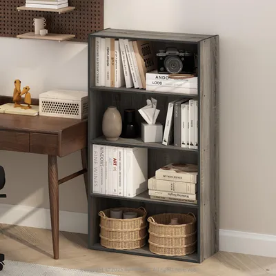 Immagine prodotto di Furinno, scaffale aperto, libreria, 4 ripiani, rovere chiaro