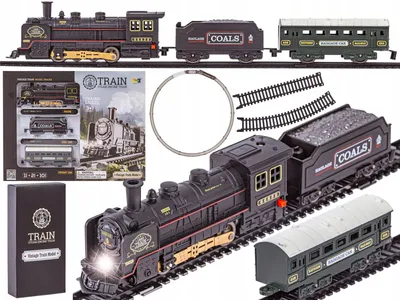 Produktbild von Fenfa HS8016A Elektro-Eisenbahn Dampflokomotive mit 2 Waggons
