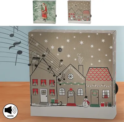 Produktbild von Soundbox 'XMas' 2er Set 2 X-Mas Sounds Bewegungsmelder 12x12x3,5cm Pappe Kunststoff batteriebetrieben Lautstärke regulierbar