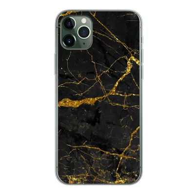 Produktbild von MuchoWow® Handyhülle Schutzhülle Hülle für iPhone 11 Pro Max Marmor - Gold - Schwarz - Marmoroptik - Luxus - Glitzer Silikon Softcase Handy Hülle - Schutz