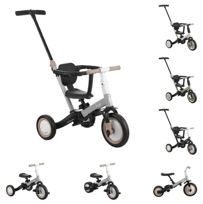 Immagine prodotto di Kikkaboo triciclo Flip 5 in 1 telaio in acciaio maniglie antiscivolo regolabile convertibile grigio