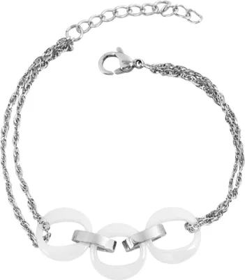 Produktbild von Akzent Kettenarmband aus Edelstahl und Keramik in silberfarbig