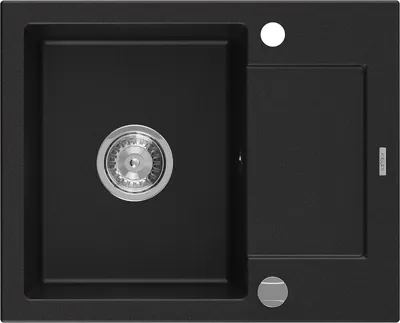 Obrázek produktu pro Mexen Enzo 1-miskový granitový dřez s krátkým odkapávačem 576 x 465 mm, Černá - 6506571005-77