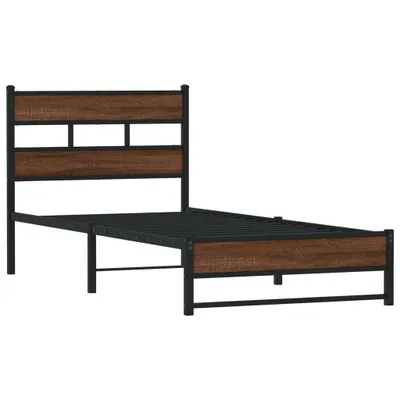 Obrázok produktu pre vidaXL Kovová posteľ bez matraca dubový vzhľad 107x203 cm