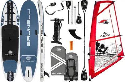 Produktbild von BRUNELLI 10.8 Windsurf iSUP Board aufblasbar Stand Up Paddle Checker 4,5qm Rigg Paddle Board