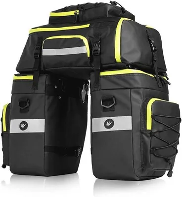 Produktbild von Famanu Fahrradtasche mit großer Kapazität und Regenhülle - Schwarz