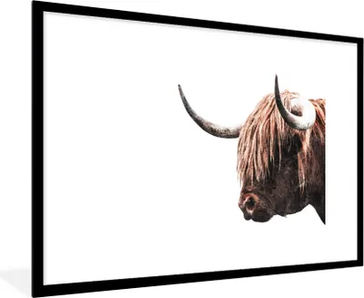 Produktbild von MuchoWow® Gerahmtes Poster Schottische Highlander - Kühe - Hoorn 90x60 cm - Poster mit Schwarzem Bilderrahmen Wandposter Rahmen Foto Bilder - Wanddekoration - Fotos