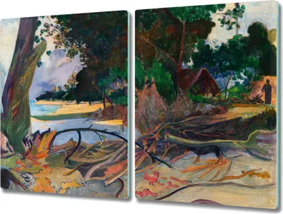 Produktbild von Coloray Schneidebrett Herdabdeckplatte 2x40x52 cm Kochplattenabdeckung Küchenbrett Hackbrett - Diese BaRuO Gauguin