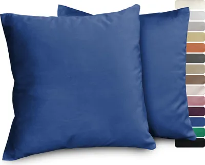 Produktbild von Samt Kissenhüllen 2er Set, Premium Kissenbezug, Sofa- und Dekokissen, Größe und Farbe wählbar,Royalblau,50x50cm