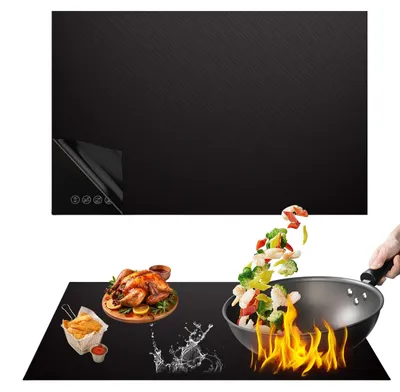 Produktbild von 52 x 78 cm Schutzmatte für Induktionskochfelder, Induktionsmatte, Silikon-Schutzmatte für Induktionskochfelder, hitzebeständige Isoliermatte für Induktionskochfelder, schwarz (52 x 78 cm)