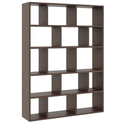 Produktbild von Wand-Bibliothek in Wenge – Modernes Bücherregal mit offenen Fächern – Regal für Wohnzimmer, Büro oder Schlafzimmer