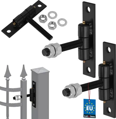 Produktbild von KOTARBAU® 2er Set Türscharniere Torband M20 x 120 mm Aufschraub Türband pulverbeschichteter Stahl Türscharniere für Holztüren und Holztürstöcke Einbohrbänder für Tore Türbänder Einbohrband Türbänder