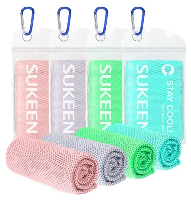 Zdjęcie produktu dla Ręcznik chłodzący 100 x 30 cm, 4 szt., szybkoschnący, do sportu