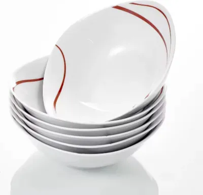 Produktbild von Elegant Tiefe Teller – 6 Personen – 6-teilig – Keramik – Servierset