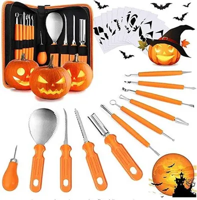 Produktbild von Famanu Kürbisschneider Set mit ergonomischen Griffen - Halloween