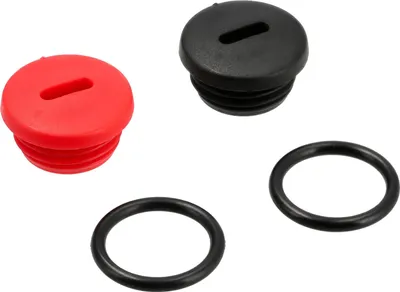 Produktbild von Set: 2 Verschlussschrauben Getriebedeckel in Schwarz und Rot mit O-Ringen