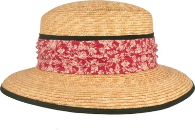 Bortenstroh Matelot Trachtenhut mit Stoffgarnitur und Einfass von Hut-Breiter in beige