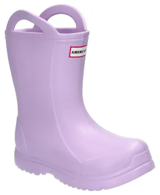 Produktbild von American Club KAL32 Kinder Gummistiefel wasserdicht leichte Regenstiefel mit Einlegesohle, Lila 30
