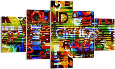 Produktbild von Bild auf Leinwand - Leinwandbild - Wörter Tapeten modern - 125x70cm - Wand Bild - Wanddeko - Leinwanddruck - Bilder - Kunstdruck - Wanddekoration - Leinwand bilder - Wandkunst - EA125x70-2778