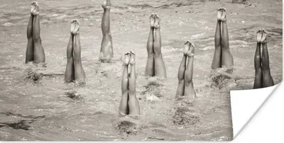 Produktbild von MuchoWow® Poster Synchronschwimmerinnen Sepia-Fotodruck 80x40 cm - Wanddeko