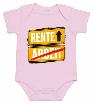 Image de Pension, travail, panneau de signalisation, retraite, retraité, adieu, sarcasme, profession, bébé, body, rose, taille 0/3