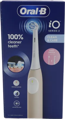 The image shows the retail packaging of an Oral-B iO Series 2 electric toothbrush.