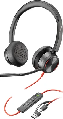 Produktbild von HP Poly Blackwire 8225 USB-C Stereo-Headset + USB-C/A-Adapter