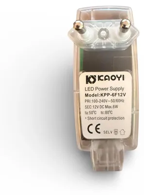 Produktbild von Sompex Kaoyi KPP-6F12V LED Steckertrafo 12V 6W – Strich Punkt Anschluss transparent