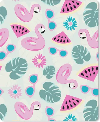 Produktbild von MuchoWow® Mauspad Mousepad Sommer - Muster - Flamingo - Monstera 19x23 cm - Mousepads - Maus Mat - Pad - Mausunterlage - Mauspads - Spielen