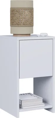 Produktbild von Nachttisch Vicco Evo Weiß 30 x 55 cm mit Schublade, Model 56387