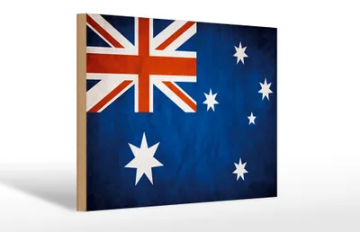 Produktbild von Holzschild Flagge Australien, 30x20 cm, Holzschilder Fahne Nationalität
