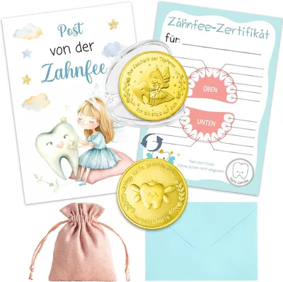 Productafbeelding van Tandenvrij Geschenksets - Gelukssteen - Tandenvrij munt met kaart & envelop - Tandenvrij munt gouden