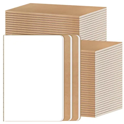 Produktbild von Notizbuch A5 Blanko Kraftpapier 52 Stück 80 g/m² Premium Papier Skizzenbuch