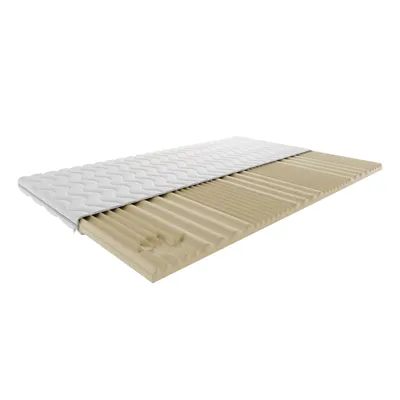 Zdjęcie produktu dla Topper Visco 7 strefowy 140x200 cm z pianki visco - dwustronny antyalergiczny zdejmowany pokrowiec twardość H2 grubość 5 cm