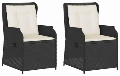 Produktbild von vidaXL Gartenbank 2 pcs Schwarz Poly-Rattan