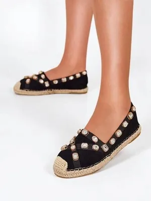 Produktbild von Schwarze Damen-Espadrilles mit Wamba-Kristallen - Schuhe, Größe 37