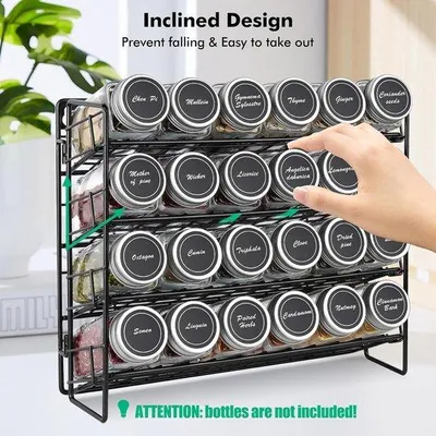 Produktbild von Famanu Kräuterregal 4 Ebenen - Wandmontage, schwarz