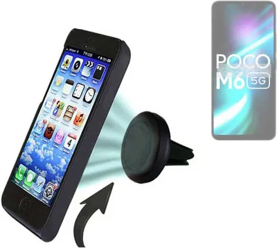 Produktbild von K-S-Trade Kompatibel mit POCO M6 5G Auto Handy Halterung KFZ Halter Lüftungsgitterhalterung Air Vent mount Smartphone Halter