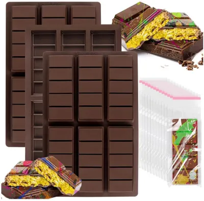 Produktbild von VICDUEKG, Set von 3, Nicht-Schokoladenformen, für Schokolade, Pudding, Süßigkeiten, tiefe Formen, Proteinpfanne