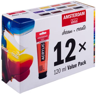 Produktbild von ROYAL TALENS Acrylfarbe AMSTERDAM Vorteilspack 12 x 120 ml