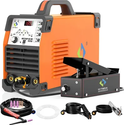 Produktbild von WIG/TIG/MMA Inverter Schweißgerät - HBT250P AC/DC - Aluminium-TIG - Puls - HF-Zündung - 2T/4T - Fußpedal - 220V - Gold