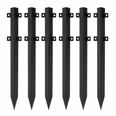 Produktbild von 6x Bodenanker 50 cm schwarz aus Eisen zum Einschlagen für Zäune, KI-generiertes Bild