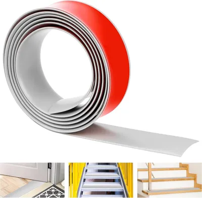 Produktbild von Selbstklebendes Übergangsprofil, weicher Sockel, selbstklebendes Übergangsprofil, PVC-Fußleisten, Fußbodenübergangsleiste, Übergangsleiste ohne Bohren, Abdeckleiste (2m x 5cm)